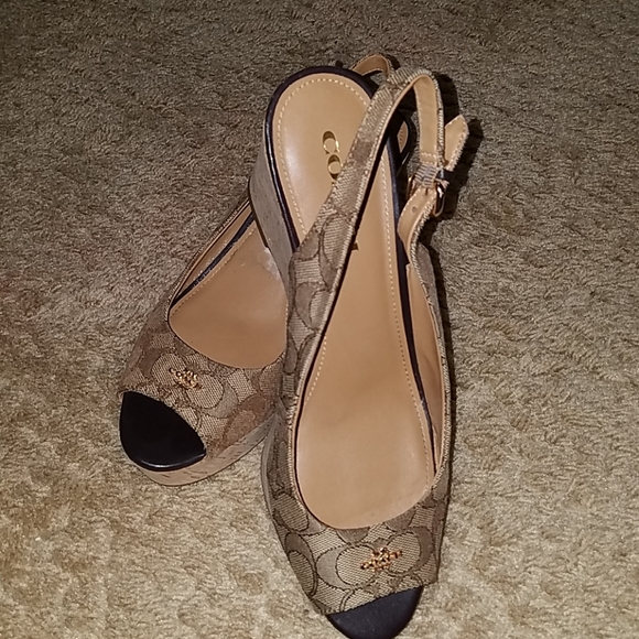 Terry Coach wedge sling back - Picture 1 of 8